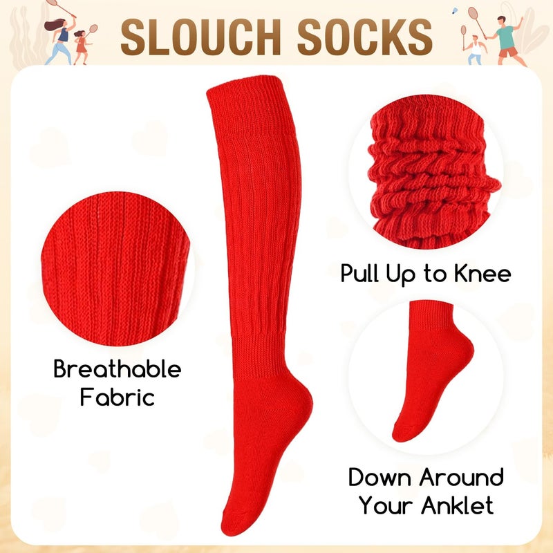 Zmart Women Slouch Socks - Cozy Scrunch Socks, 80s Style in White, Black, Orange & Cream - Image 4